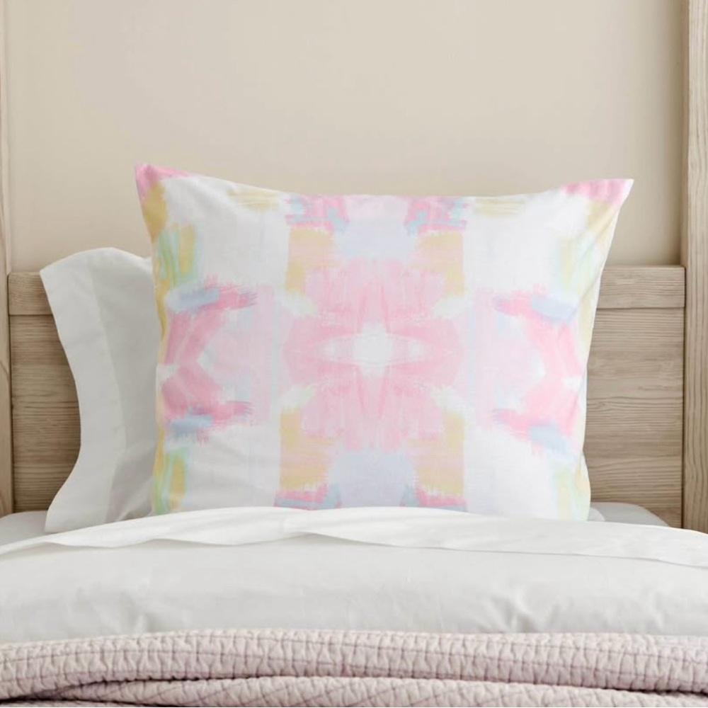 Pottery Barn Color Prism Reversible Euro Covers New (2)